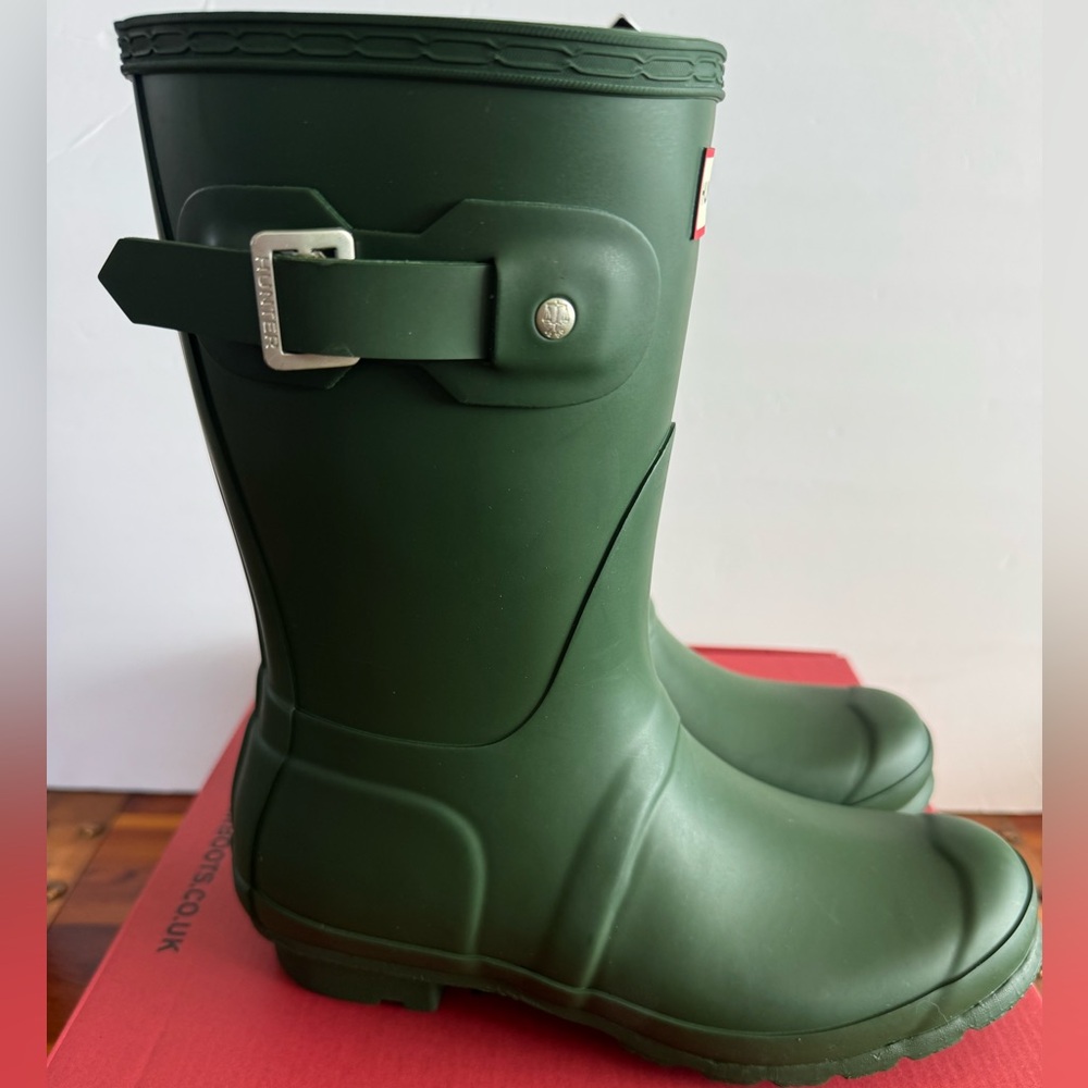 Hunter Original Short Rain Boots Green Women’s US 7 EU 38 Waterproof